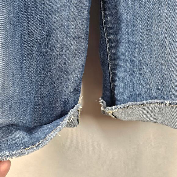 PAIGE Scheyla Raw Hem Cuffed Denim Shorts DNM573 Size 31 - Picture 6 of 16